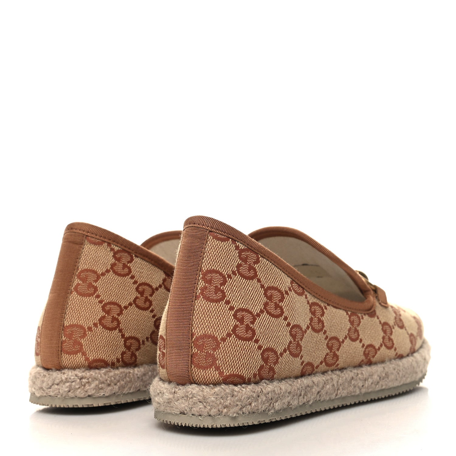 Gucci GG Monogram Womens Fria Horsebit Loafers 35 Beige Ruggine 4 of 10