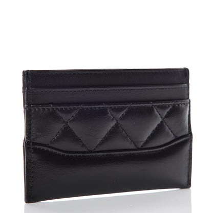 Chanel Aged Calfskin Quilted Gabrielle Card Holder Black 3 of 9