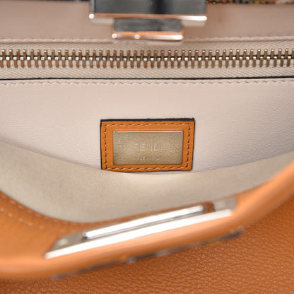 Fendi Vitello Seta Shiny Nappa Plexiglass Granite Medium Peekaboo Iconic Satchel Ginger Latte 7 of 8
