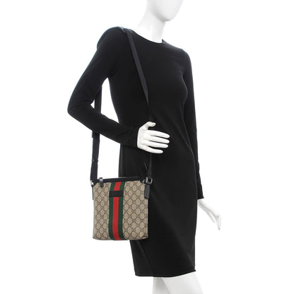 Gucci GG Supreme Monogram Web Messenger Bag Black 2 of 7