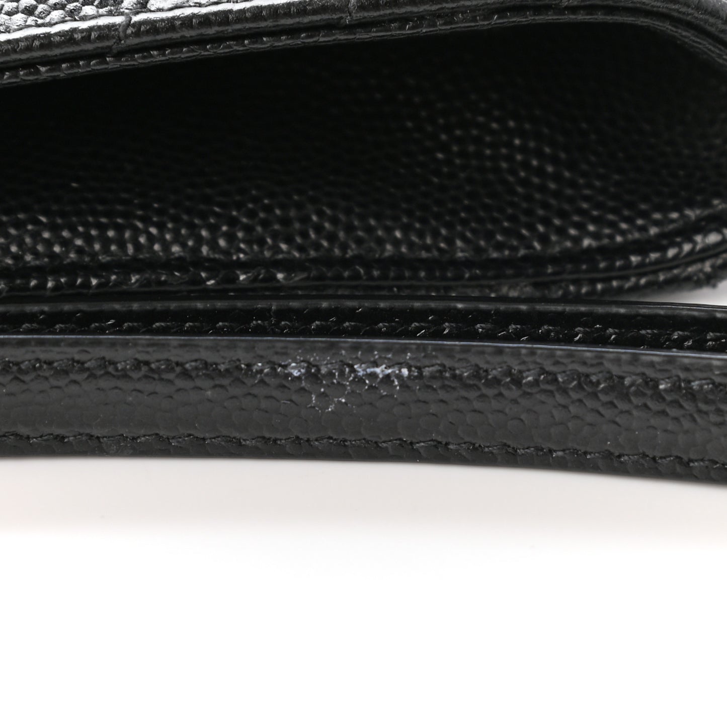 Grain De Poudre Matelasse Chevron Monogram Envelope Clutch Black