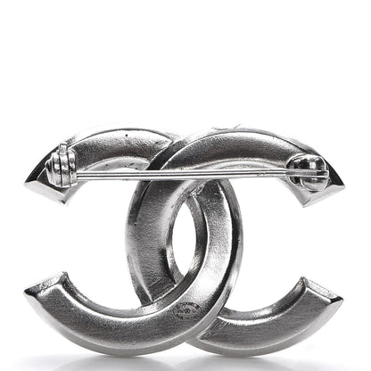 Chanel Crystal CC Mini Brooch Silver 3 of 5