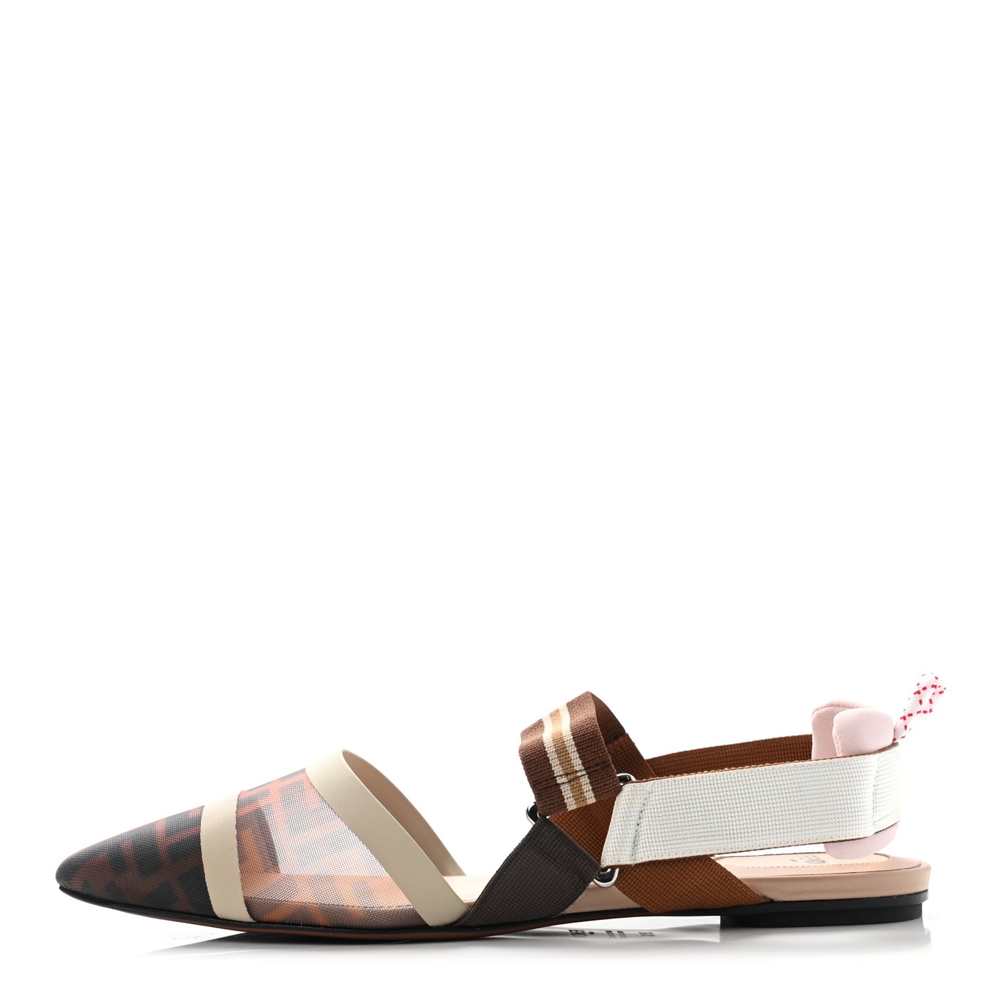 Technical Mesh FF Colibri Slingback Ballerina Flats 39.5 Tobacco Moro Camelia Beige Caramello
