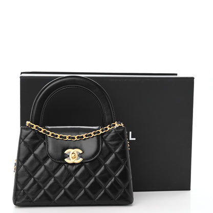 Chanel Shiny Aged Calfskin Quilted Nano Kelly Shopper Black 10 of 10