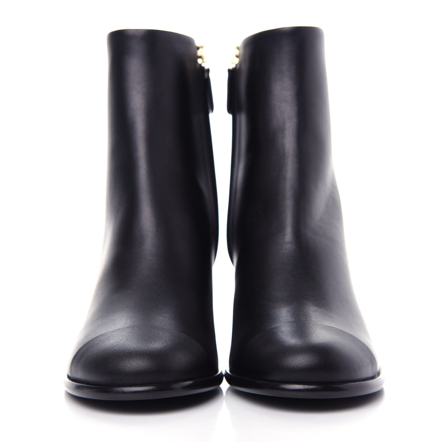 Calfskin CC Ankle Boots 37.5 Black