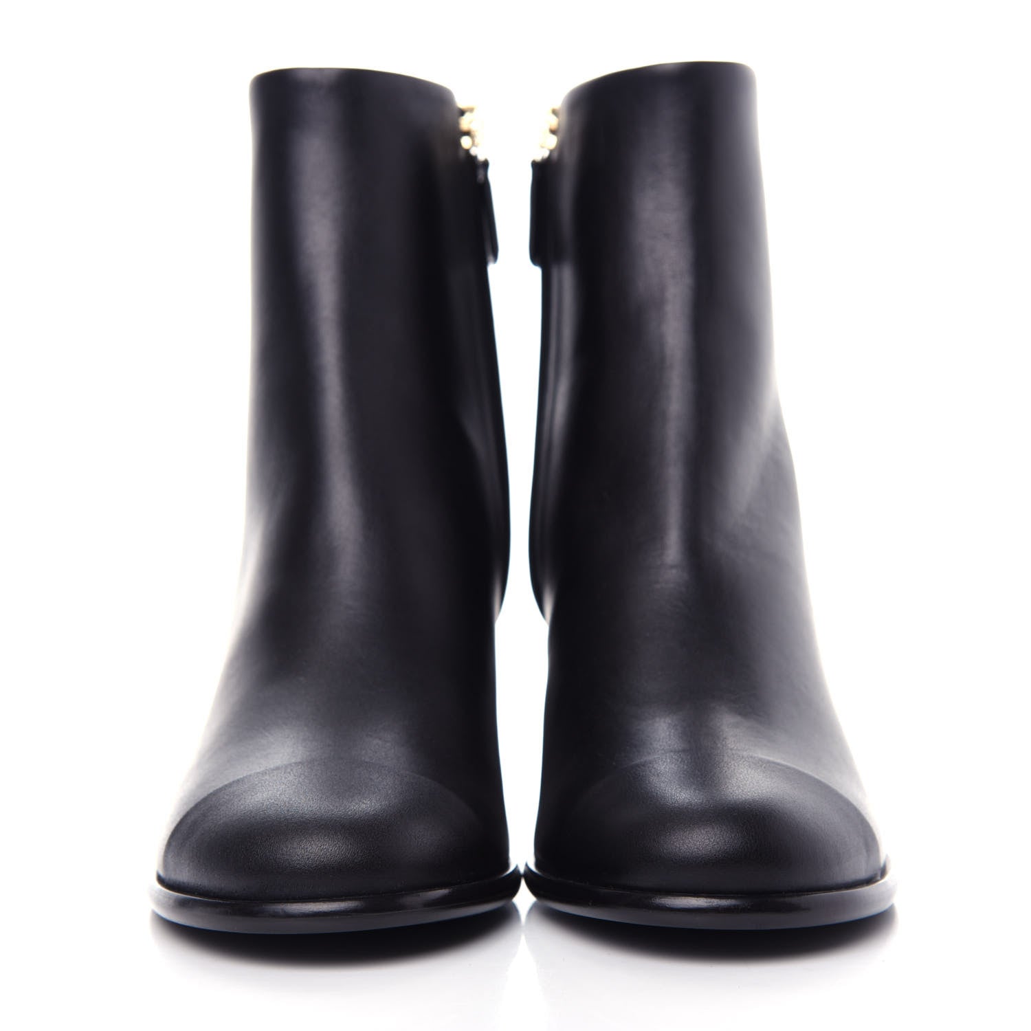 Chanel Calfskin CC Ankle Boots 37.5 Black 2 of 11