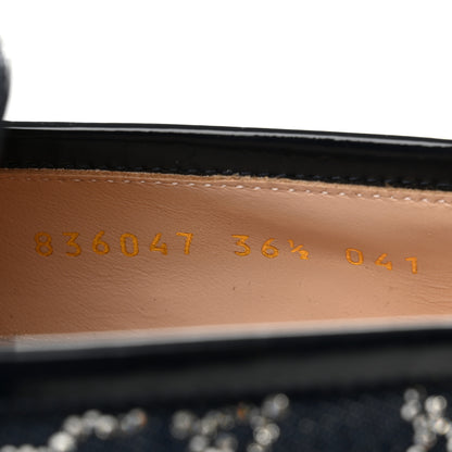 Gucci Denim Crystal GG Monogram Horsebit Womens Jordaan Loafers 36.5 Deep Blue Blue Milad 9 of 10