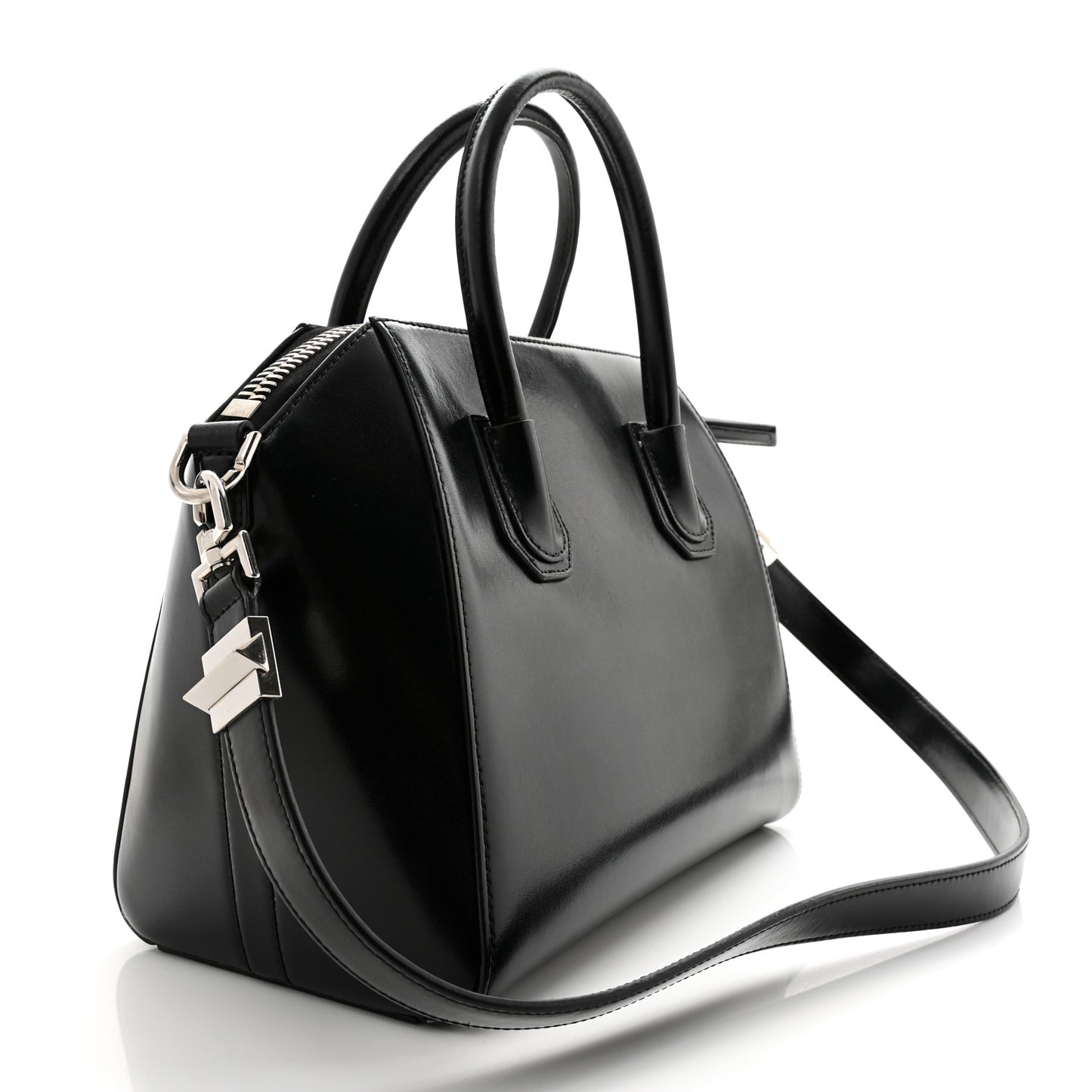 Shiny Lord Calfskin Small Antigona Black