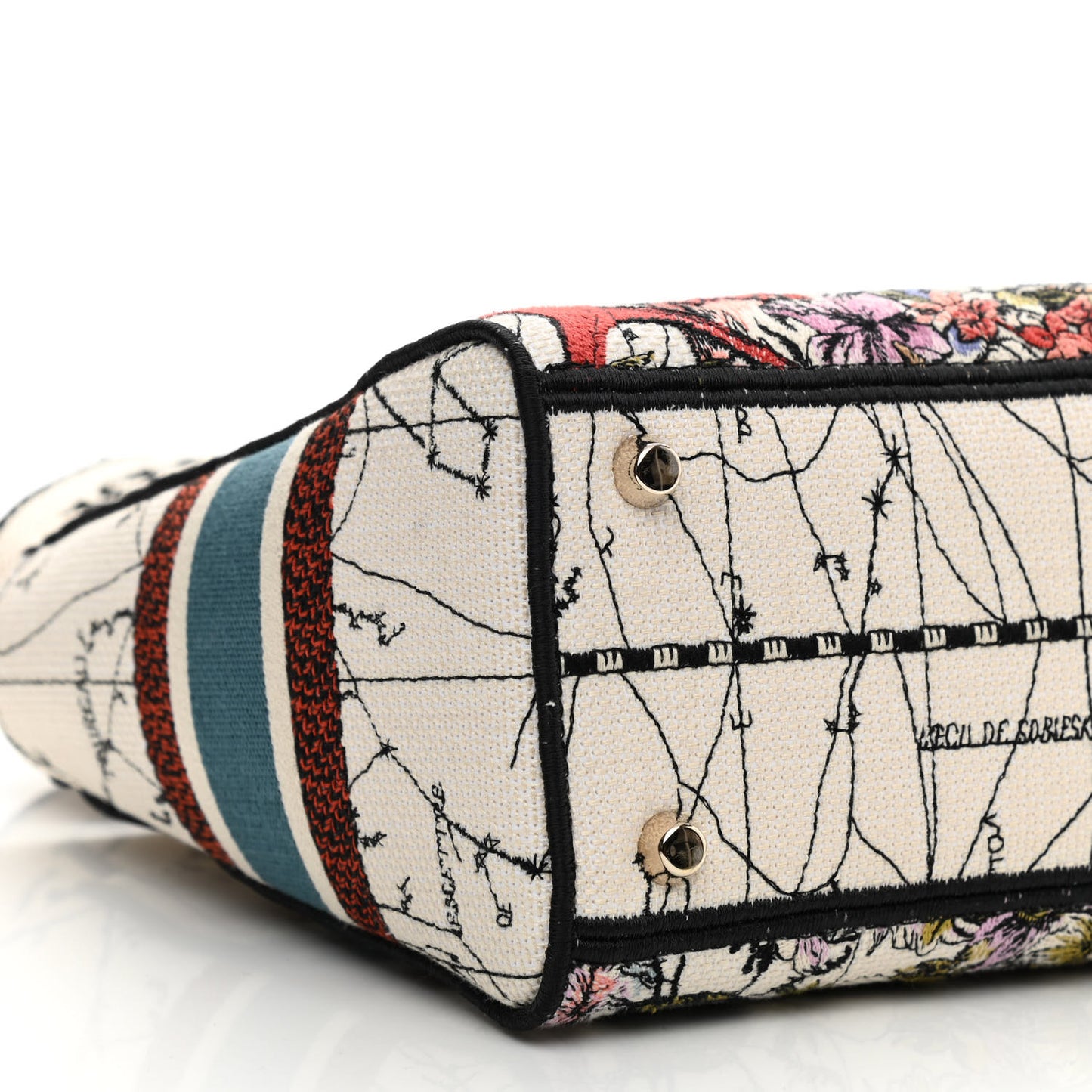 Canvas Constellation Embroidered Medium Lady D-Lite Latte Multicolor