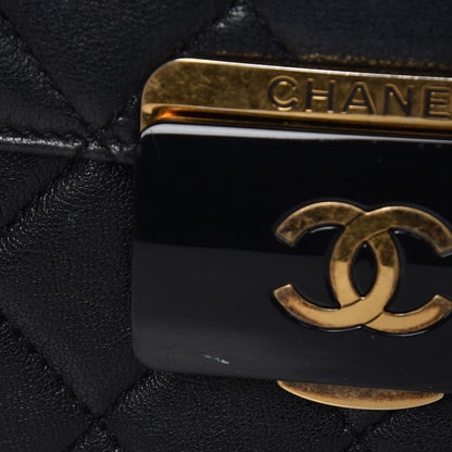 Chanel Sheepskin Quilted Large Beauty Lock Flap Black 12 of 17