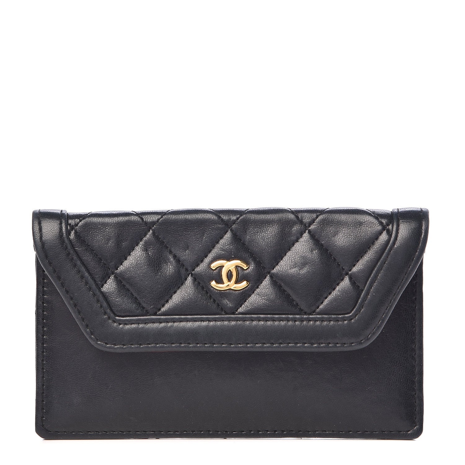 Chanel Lambskin Quilted Small Flap Wallet Black 1 of 5