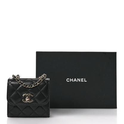 Chanel Lambskin Quilted Mini Trendy CC Clutch With Chain Black 11 of 11