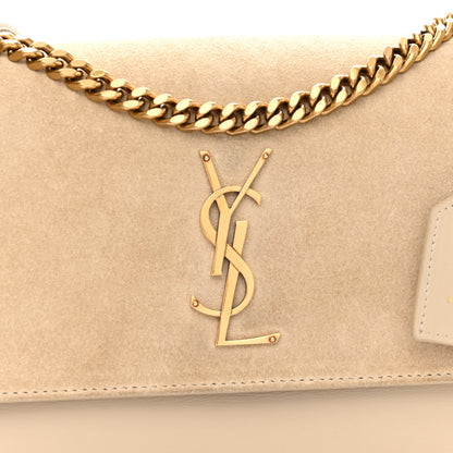 Saint Laurent Suede Calfskin Medium Monogram Sunset Beige 6 of 8