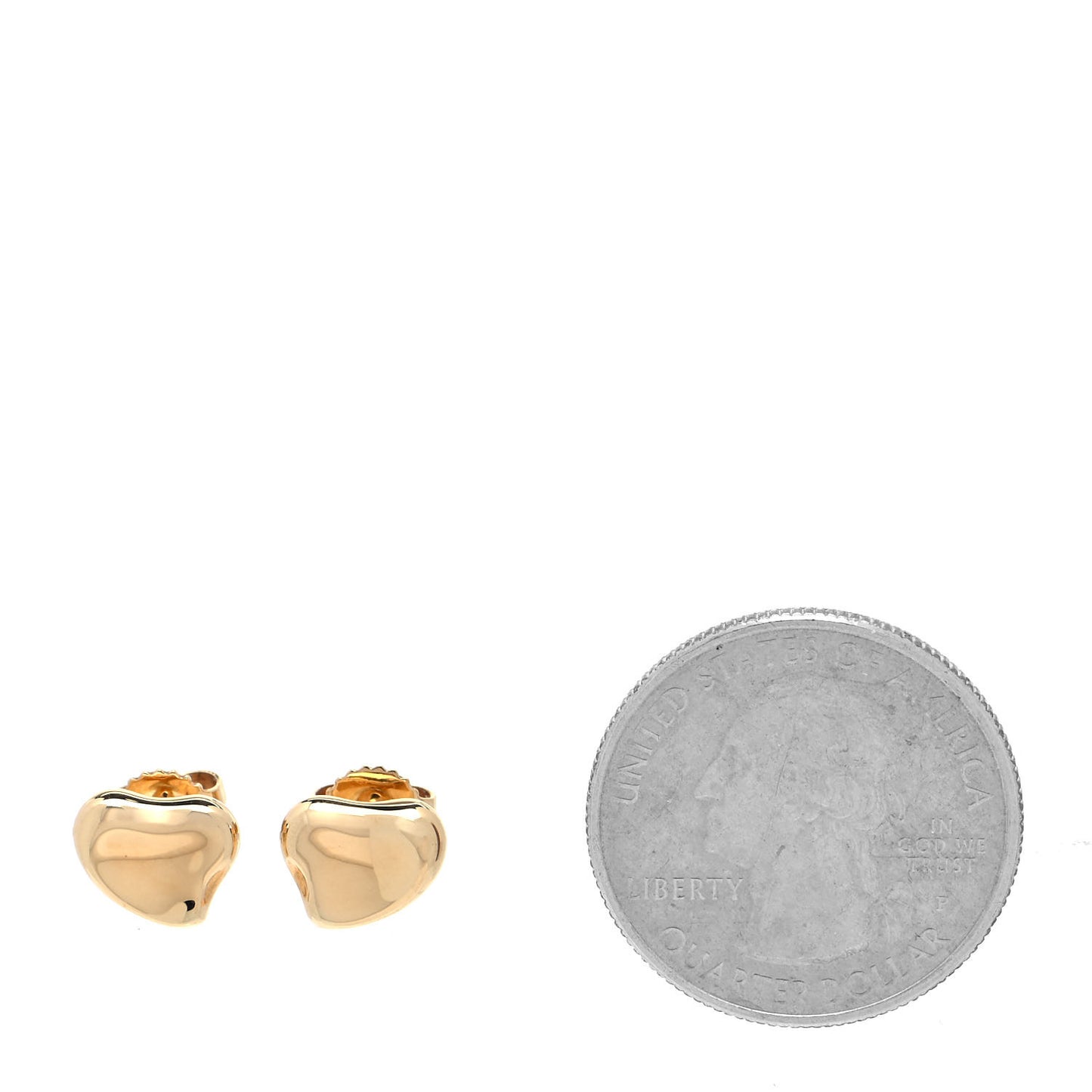 18K Yellow Gold 10mm Elsa Peretti Full Heart Earrings