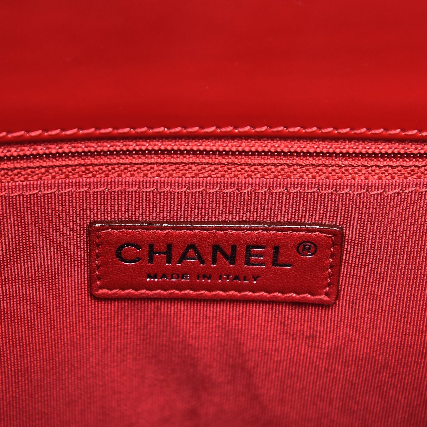 Patent Quilted Grand Shopping Tote GST Red