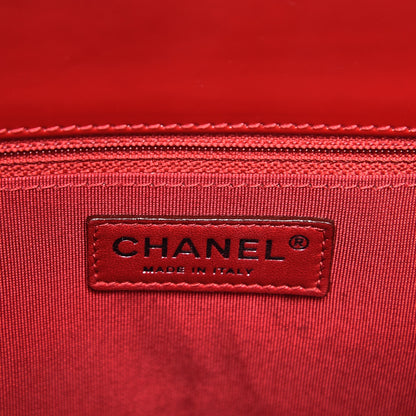 Chanel Patent Quilted Grand Shopping Tote GST Red 6 of 7