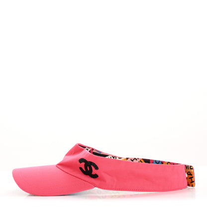 Chanel Cotton Canvas Logo CC Visor Pink Black 4 of 7
