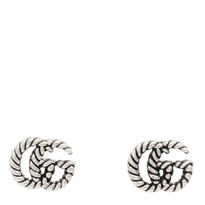 Gucci Sterling Silver Torchon Double G Earrings 1 of 5