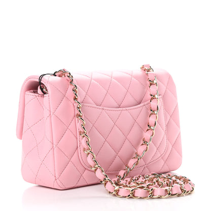 Chanel Lambskin Quilted Mini Rectangular Flap Pink 3 of 11