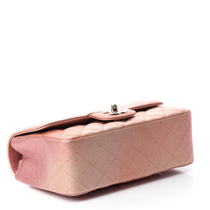 Chanel Metallic Lambskin Quilted Ombre Mini Rectangular Flap Pink 4 of 9