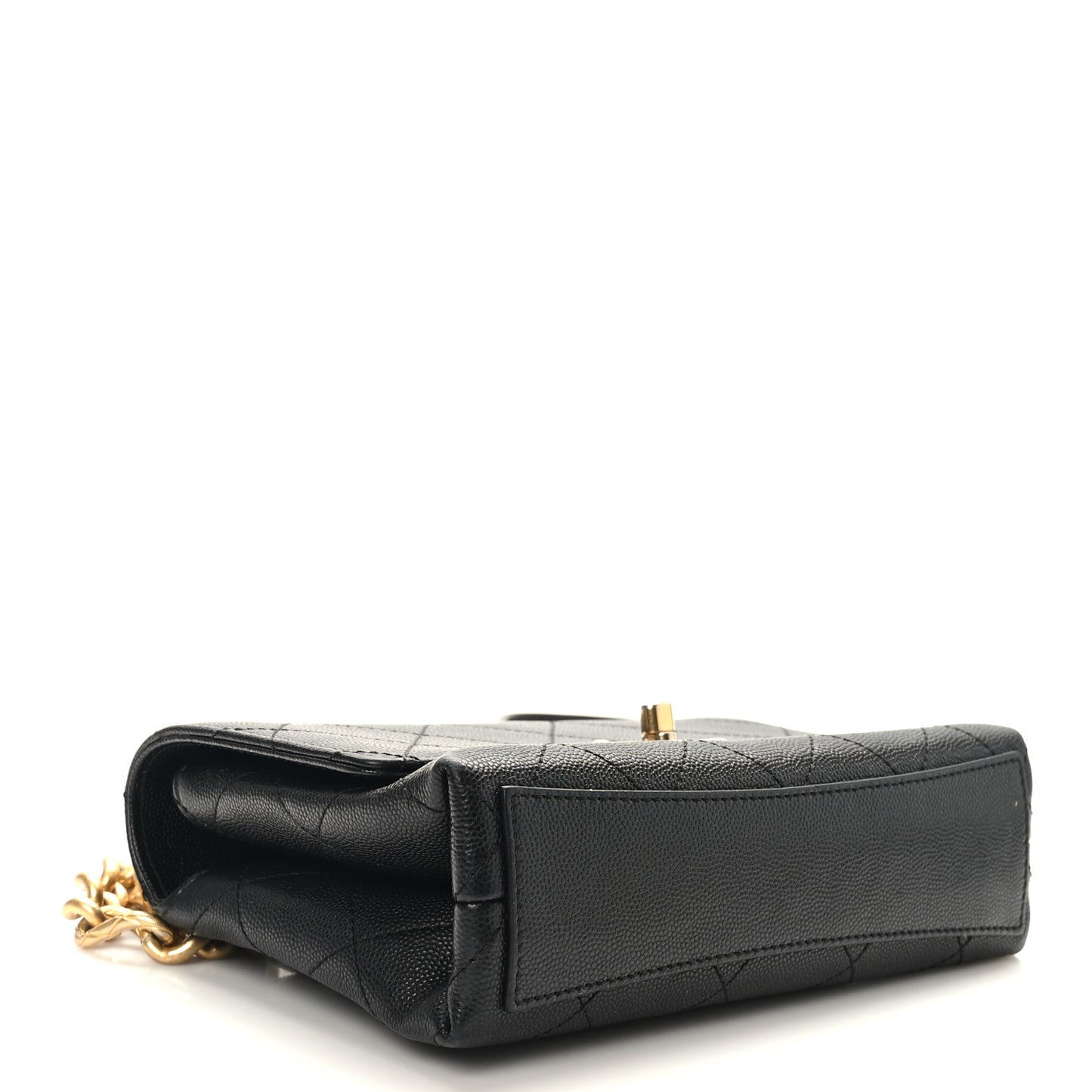 Caviar Quilted Mini Bracelet On Chain Flap Black