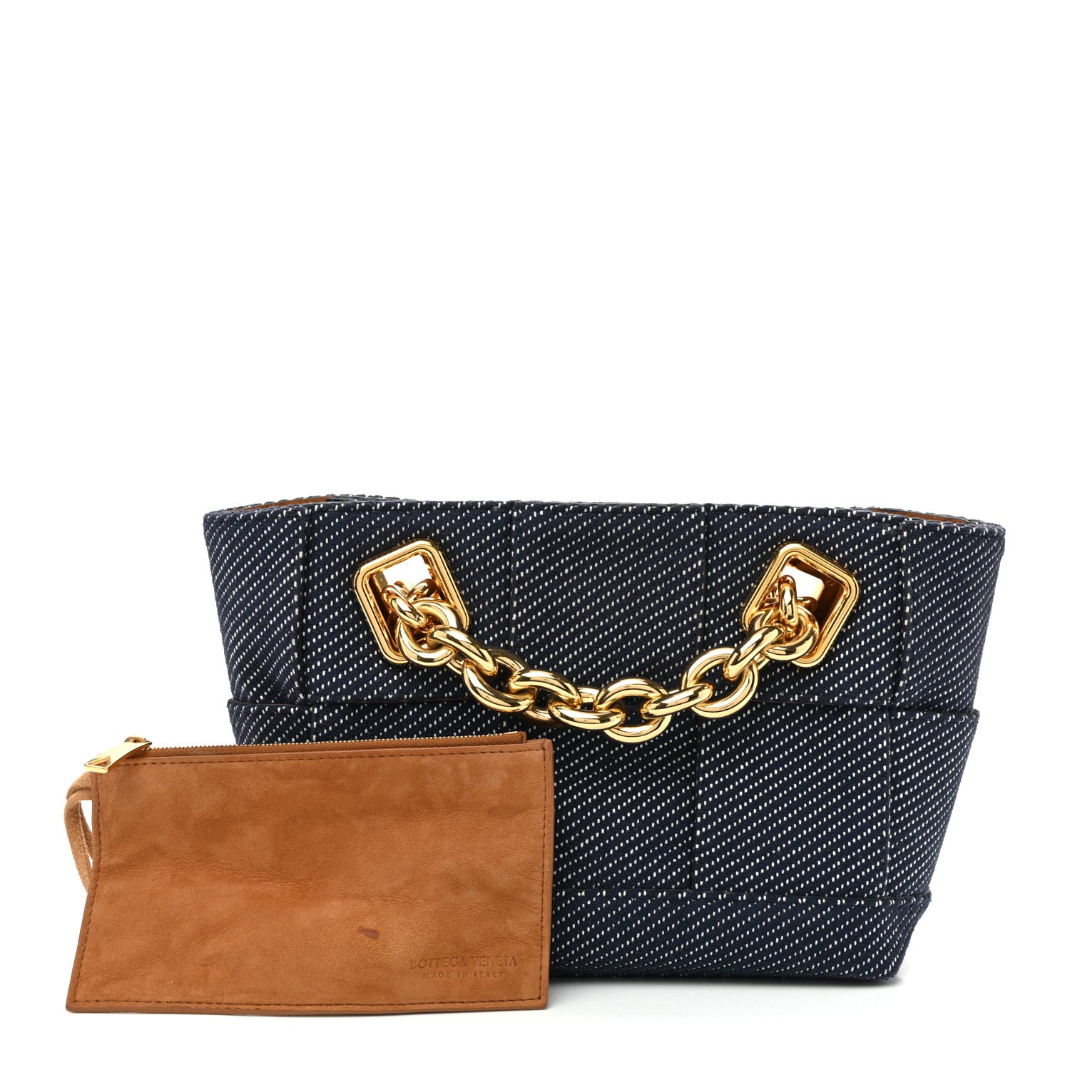 Bottega Veneta Denim Maxi Intrecciato High Frequency Chain Tote Indigo 3 of 11