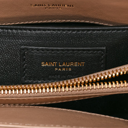 Saint Laurent Calfskin Y Quilted Monogram Small Loulou Chain Satchel Dark Beige 8 of 11