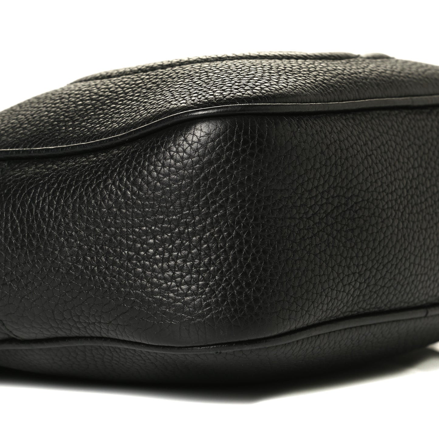 Pebbled Calfskin Small Soho Disco Bag Black