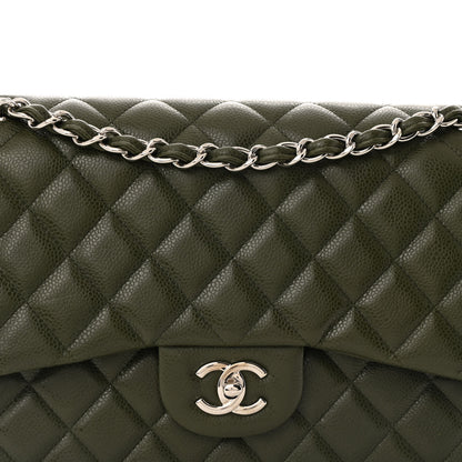 Chanel Caviar Quilted Jumbo Double Flap Vert Fonce 8 of 12