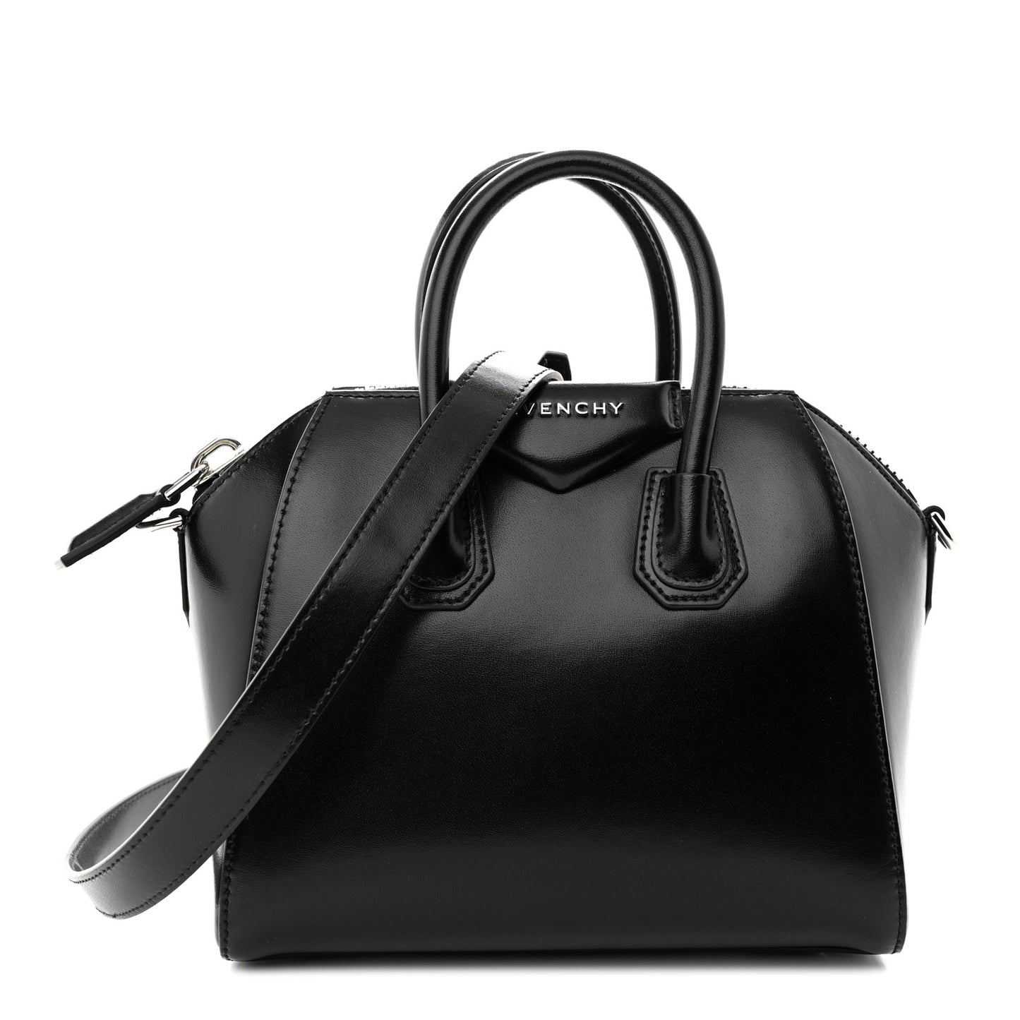 Shiny Lord Calfskin Mini Antigona Black