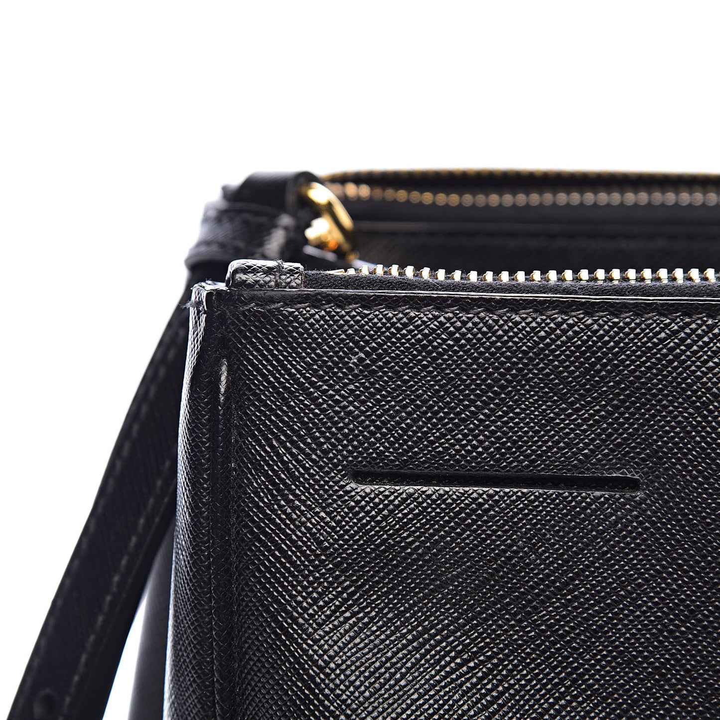 Saffiano Medium Galleria Double Zip Tote Black
