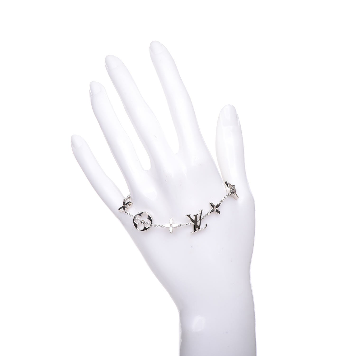 Louis Vuitton 18K White Gold Monogram Bracelet 2 of 6