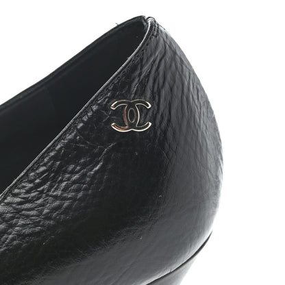 Chanel Crumpled Calfskin Cap Toe Pumps 37 Black 12 of 12