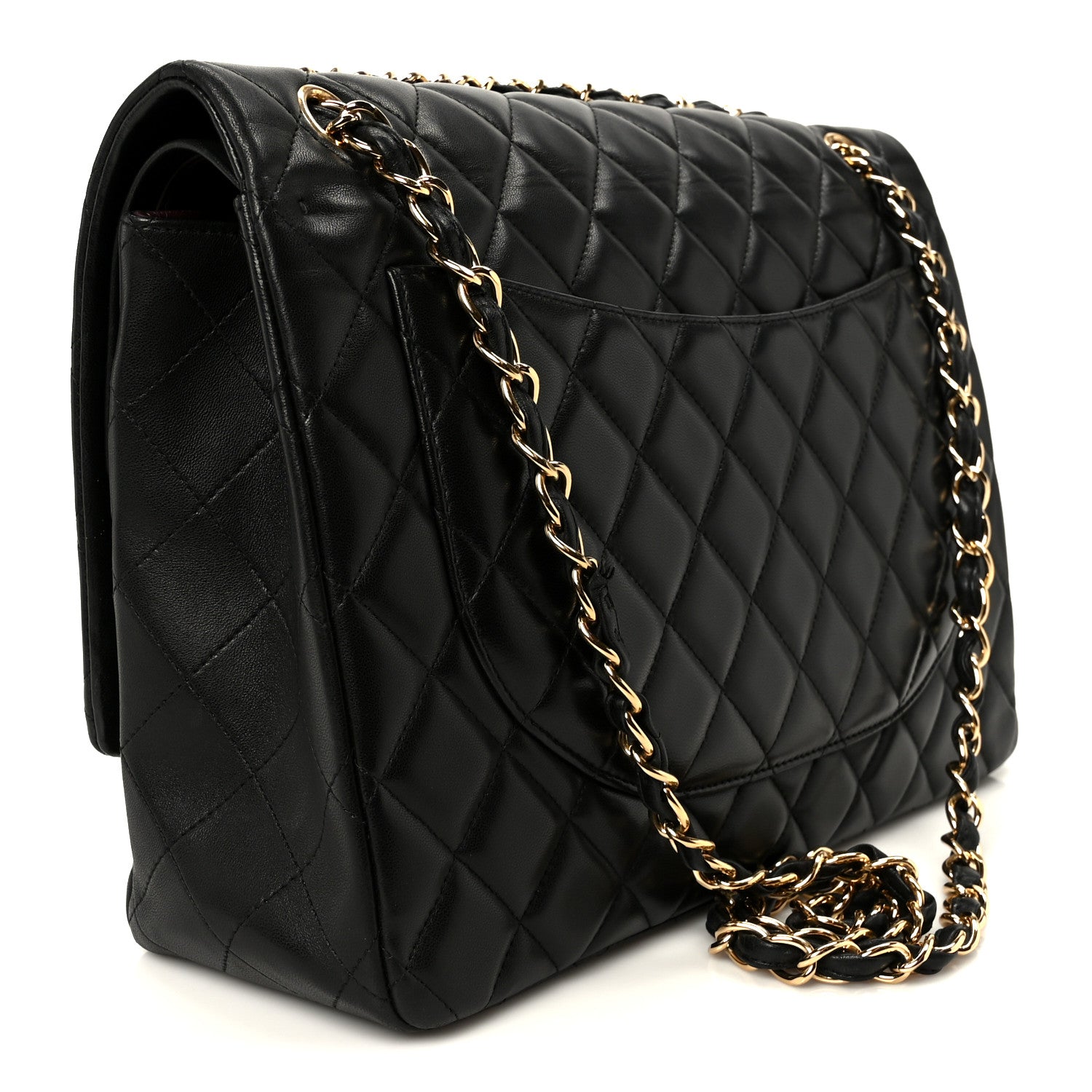 Chanel Lambskin Quilted Maxi Double Flap Black 2 of 10