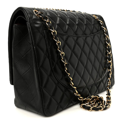 Chanel Lambskin Quilted Maxi Double Flap Black 2 of 10