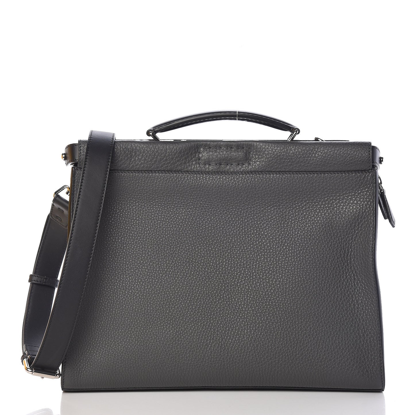 Calfskin FF Inlay Large Peekaboo Iconic Fit Satchel Asfalto