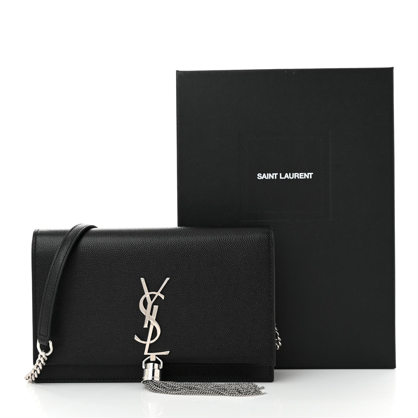 Grain De Poudre Classic Monogram Kate Tassel Chain Wallet Black