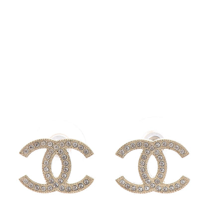 Chanel Crystal CC Earrings Gold 1 of 4
