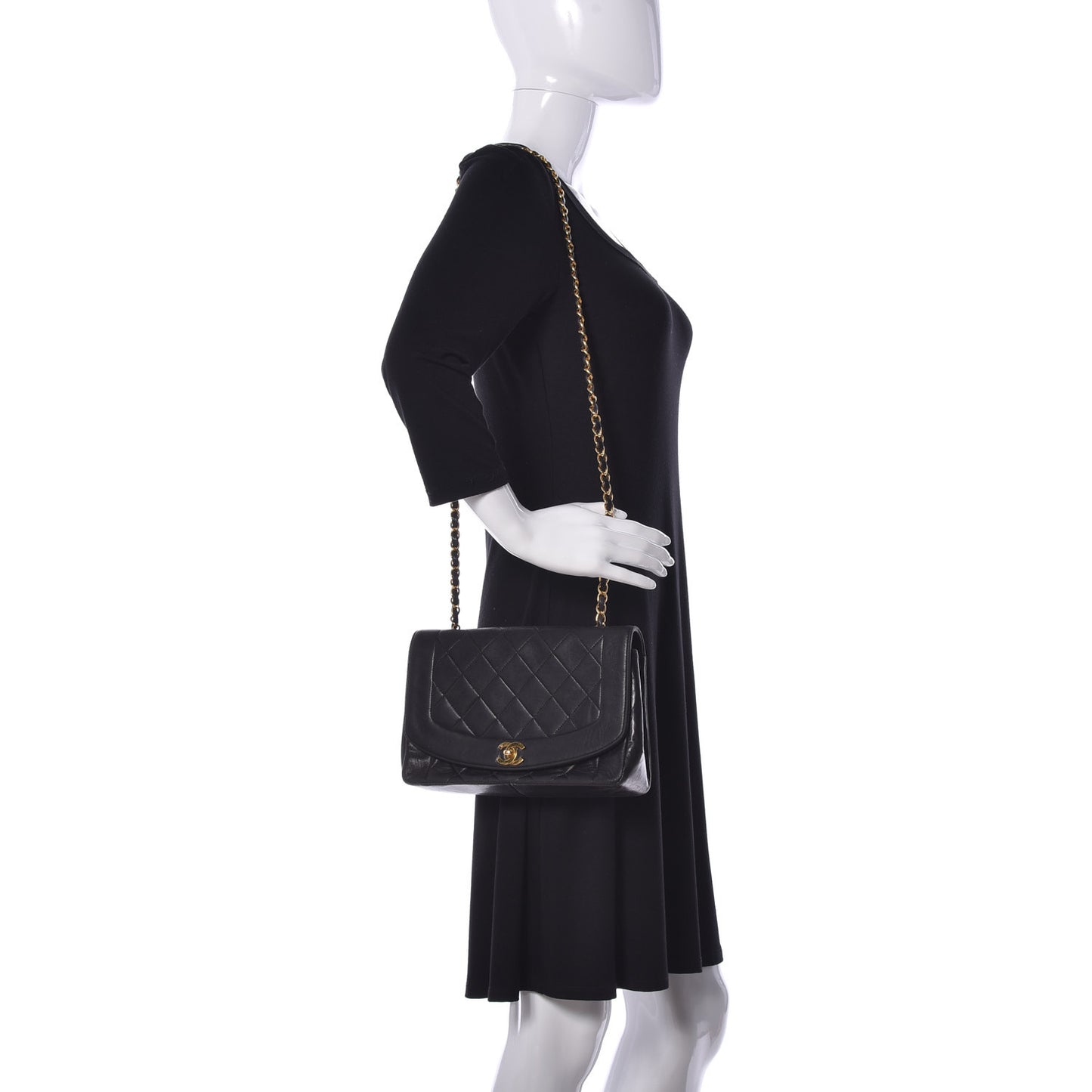 Lambskin Quilted Medium Single Flap Black