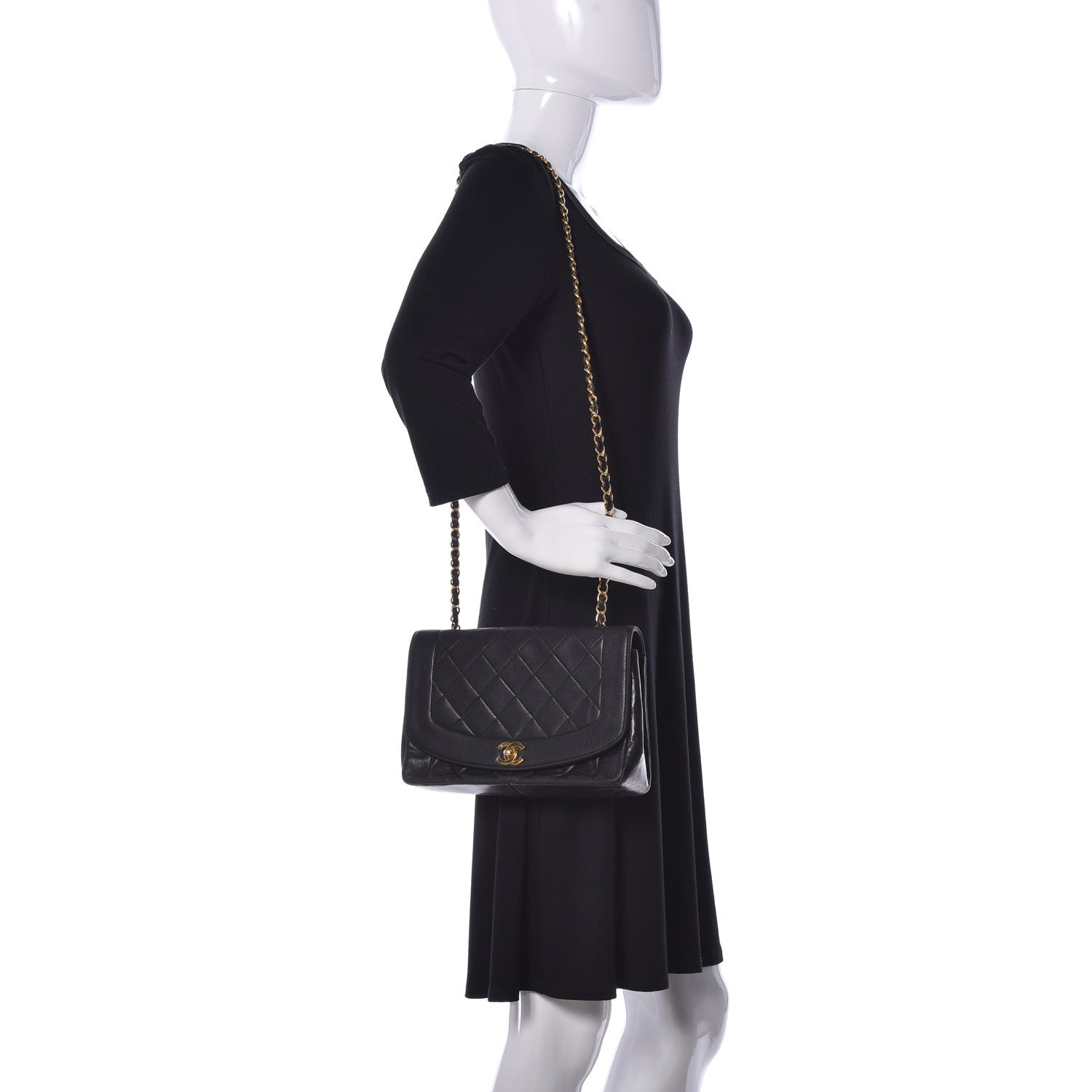 Chanel Lambskin Quilted Medium Single Flap Black 2 of 9