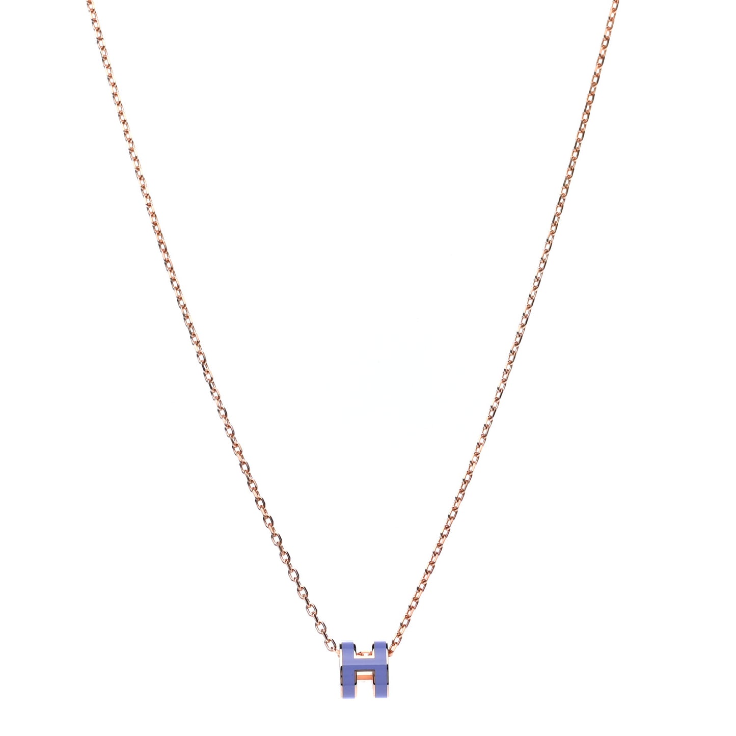 Rose Gold Mini Pop H Pendant Necklace Lilas