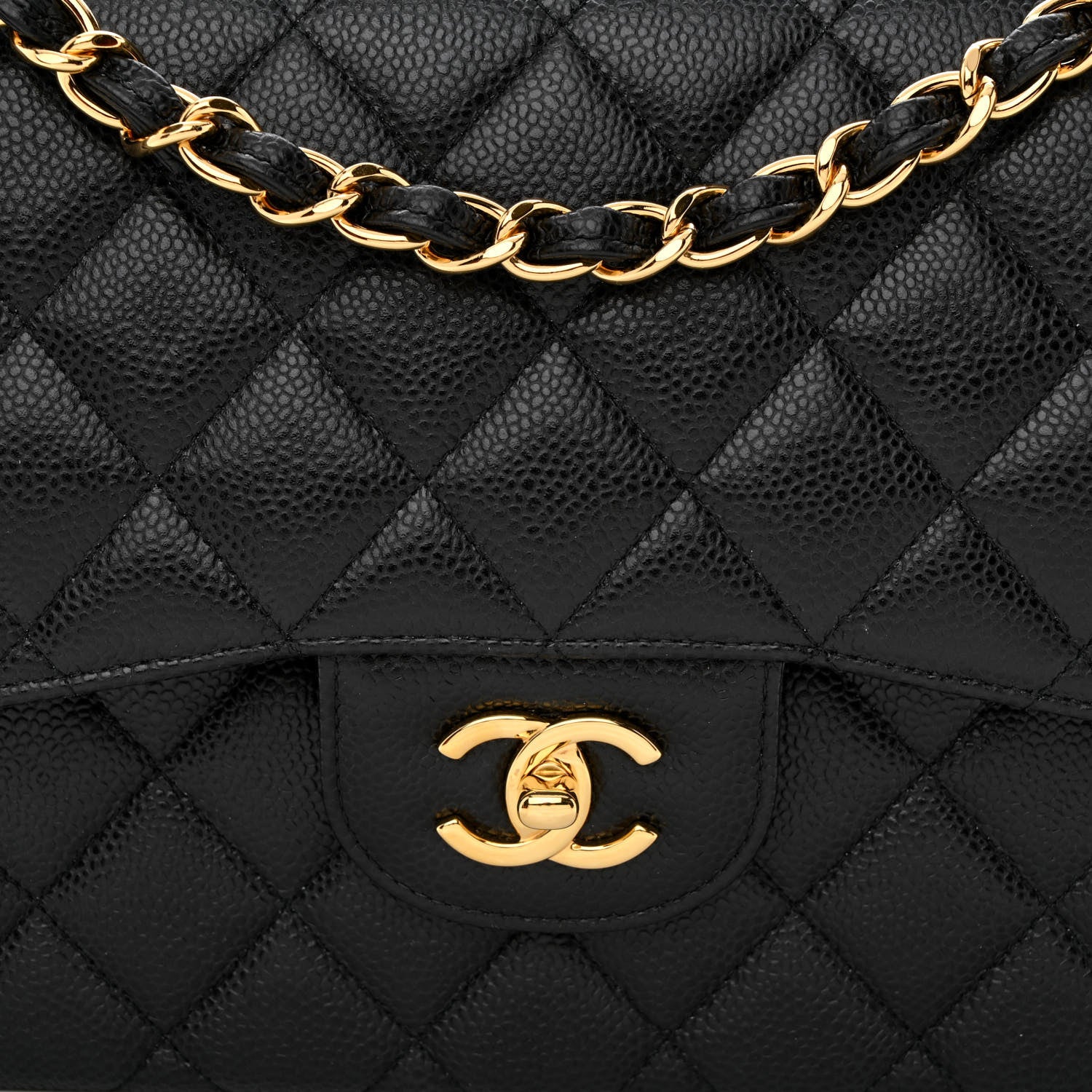 Chanel Caviar Quilted Jumbo Double Flap Black 8 of 11
