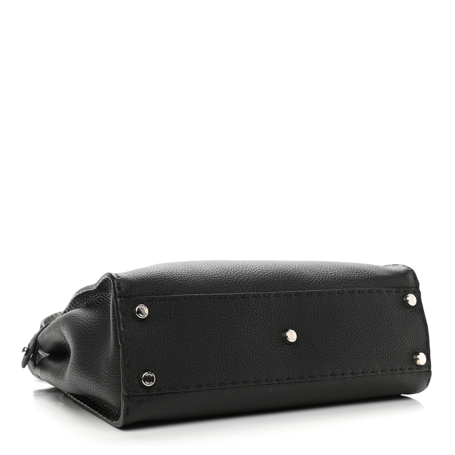 Fendi Cuoio Romano Selleria Bi-Color Medium Peekaboo Iconic Satchel Black Mou 4 of 9