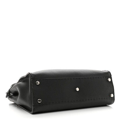 Fendi Cuoio Romano Selleria Bi-Color Medium Peekaboo Iconic Satchel Black Mou 4 of 9