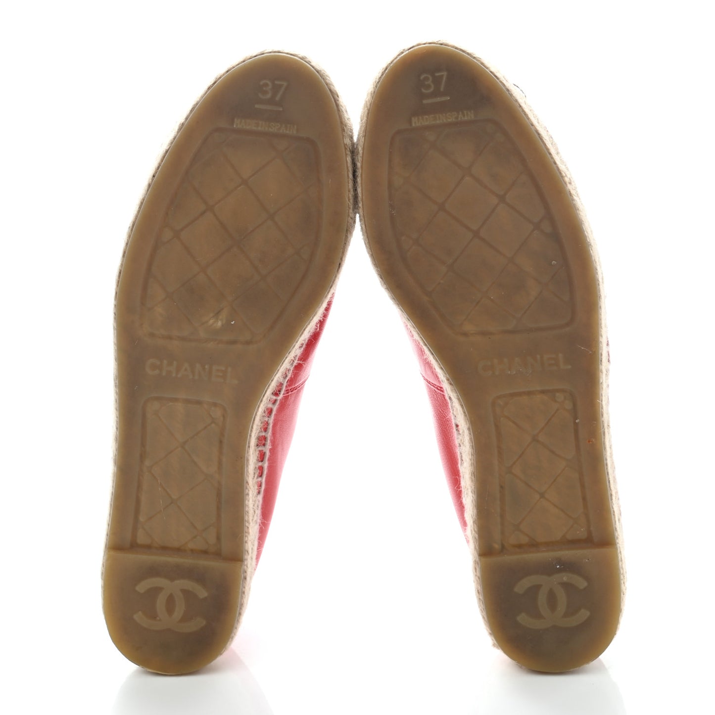 Lambskin CC Espadrilles 37 Red
