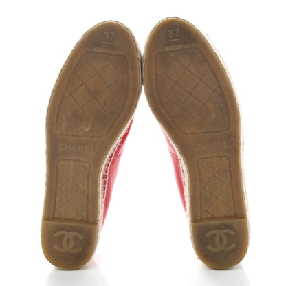 Chanel Lambskin CC Espadrilles 37 Red 5 of 18