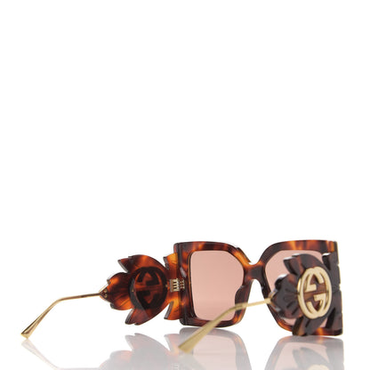 Gucci Acetate Square Frame Wing Sunglasses GG0535S Havana 4 of 7