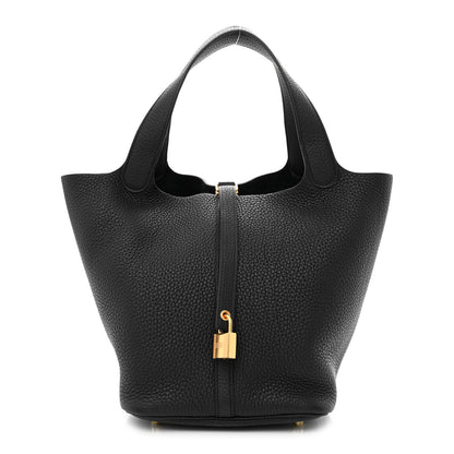 Hermes Taurillon Clemence Picotin Lock 22 MM Black 1 of 11