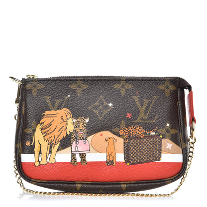Louis Vuitton Monogram 2018 Christmas Animation Mini Cats Pochette Accessories 1 of 8