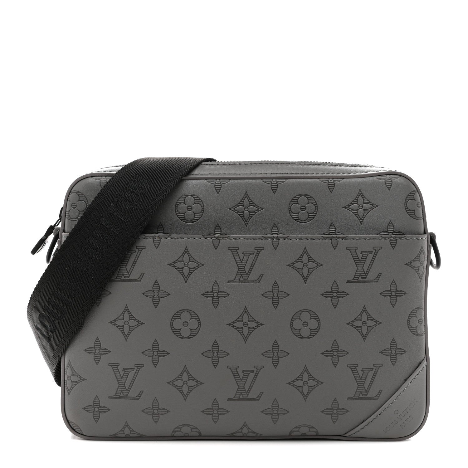 Louis Vuitton Calfskin Monogram Shadow Trio Messenger Anthracite Gray 1 of 15